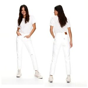 Levi's White 501 S Skinny Jeans Classic Style W26 L28!!!
